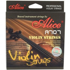 Комплект струн для скрипки размером 4/4, среднее натяжение, металл, Alice A707 