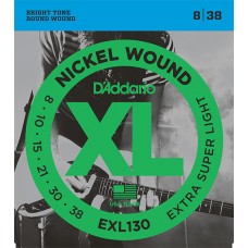 Комплект струн для электрогитары, EXL130 XL Nickel Wound Extra Super Light 8-38 D'Addario