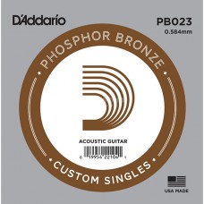 Отдельная струна для акустической гитары, фосфорная бронза, .023, D'Addario PB023 Phosphor Bronze 