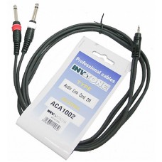 Аудио кабель, Invotone ACA1002 stereo jack 3,5 <-> 2 x mono jack 6,3  длина 2 м