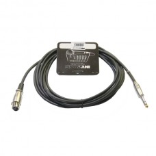 Микрофонный кабель, Invotone ACM1006BK mono jack 6,3 <-> XLR3F, длина 6 м (черный)