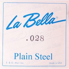 Отдельная стальная струна без оплетки, сталь, 028, La Bella PS028 