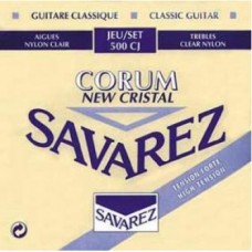 Комплект струн для классической гитары, сильное натяжение, посеребр, Savarez 500CJ New Cristal Corum 